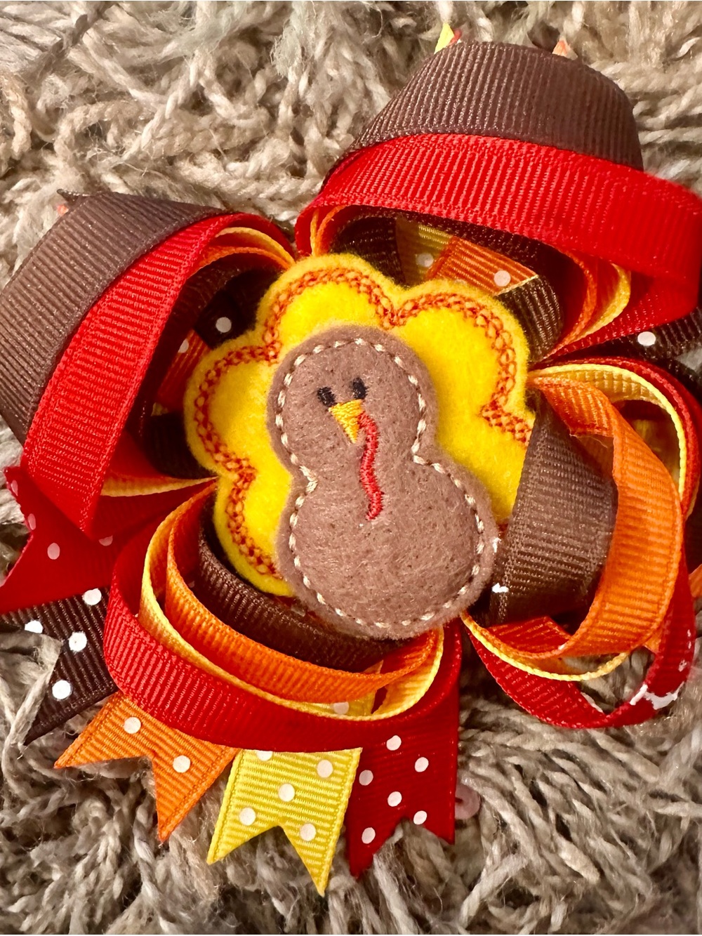 New Handmade 3 Ribbon Hair Bows - Multi Color Set - Picture 4 of 5